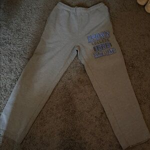 Jansport Gray Sweatpants with Blue College Graphic